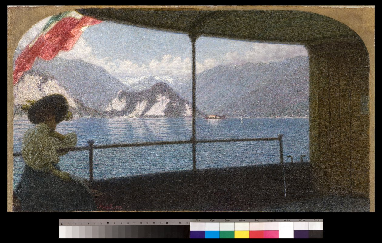 Un bateau sur le lac Majeur, 1915 - Angelo Morbelli
