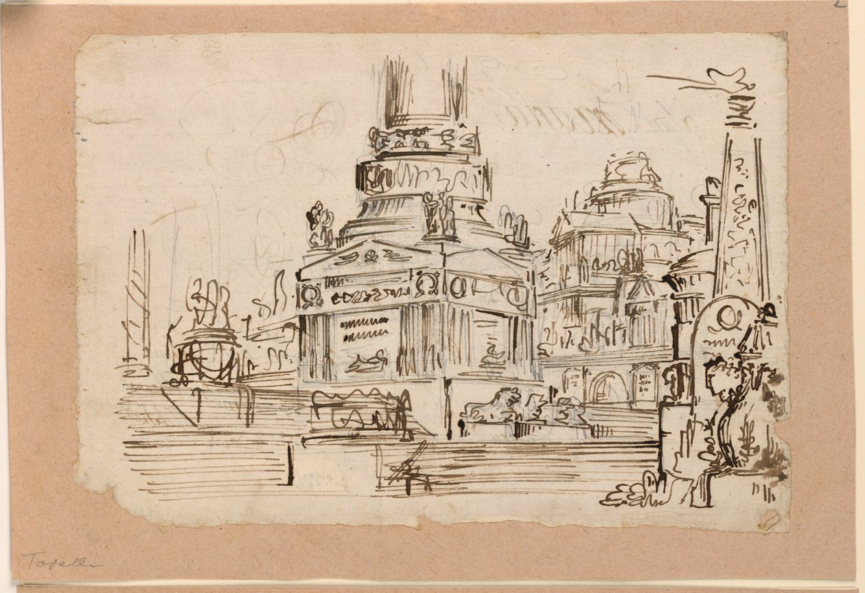 Décor de scène, piédestal de monument - Angelo Toselli