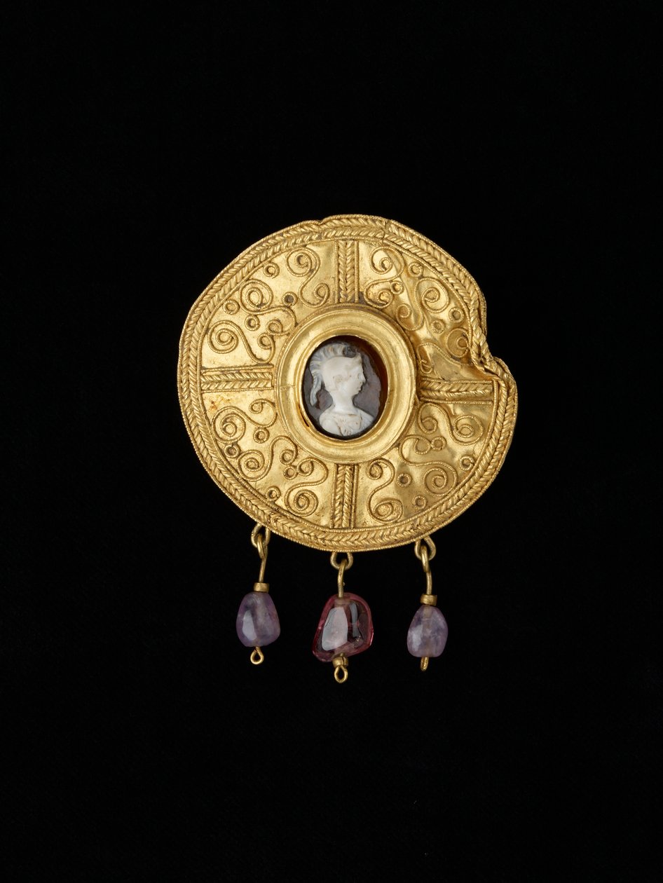 Broche à disque, de Bénévent, Campanie, anglo-saxon, 7ème siècle - Anglo Saxon
