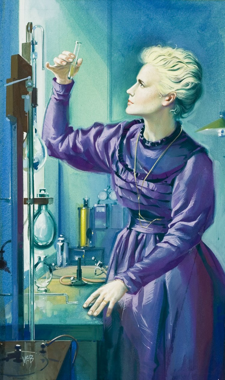 Madame Curie (1867-1934) (gouache sur papier) - Angus McBride