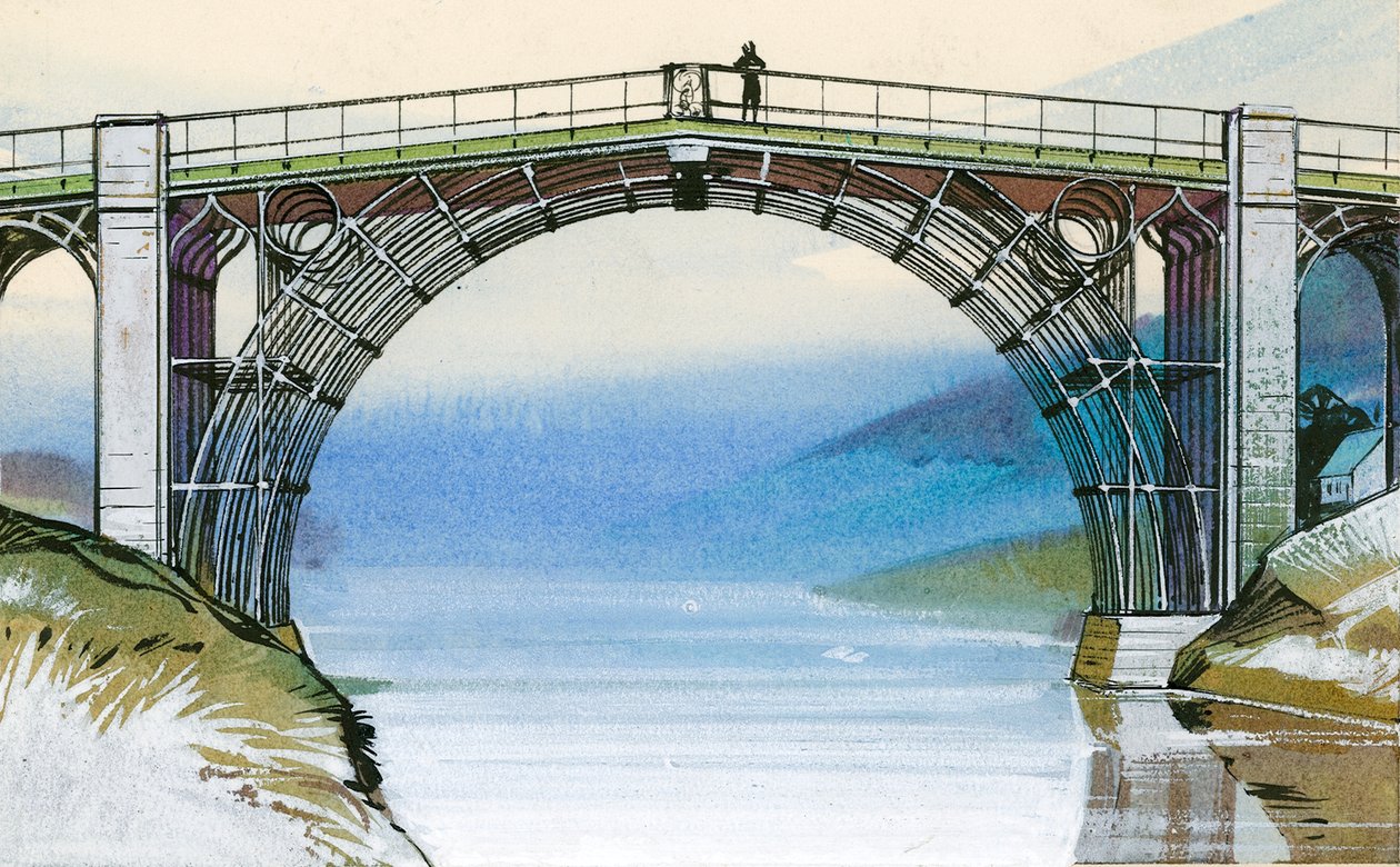 Le premier pont en fer de Grande-Bretagne, à Ironbridge Gorge - Angus McBride