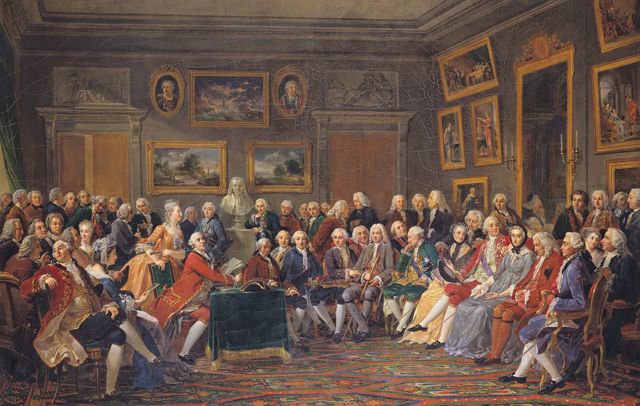 La première lecture chez Mme Geoffrin de la tragédie de Voltaire 