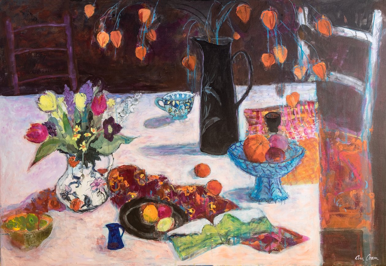 Nature morte de cuisine avec lanternes chinoises, 2019 - Ann Oram