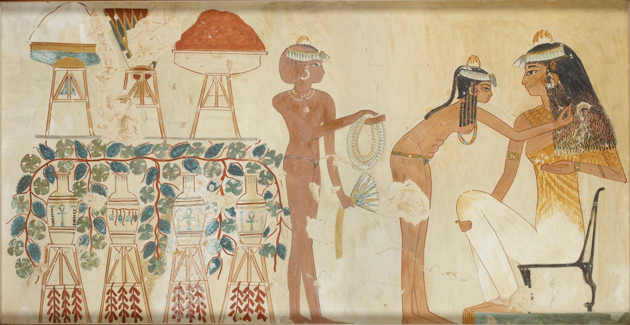 Copie de peinture murale de la tombe privée 38 de Djeserkeresonb, Thèbes I - Anna