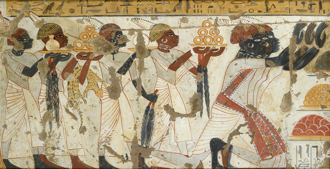 Copie de peinture murale de la tombe privée 40 de Huy, Thèbes - Anna