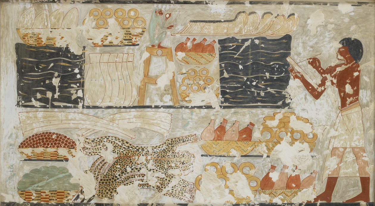 Copie de peinture murale, tombe privée 100 de Rekhmire, Thèbes, 20e siècle - Anna