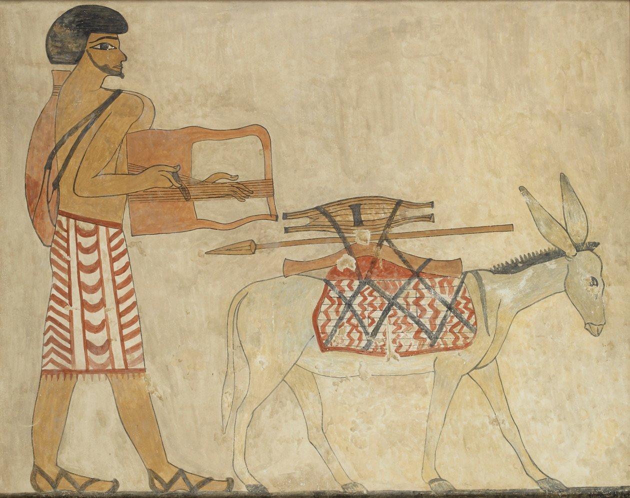 Copie de peinture murale, tombe privée 3 de Khnumhotpe III, Beni Hasan, 20ème siècle - Anna