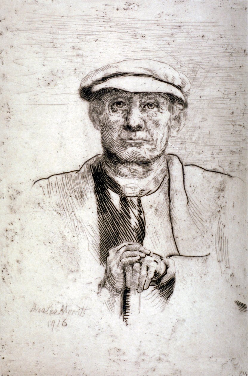 Vieil homme avec une casquette plate, 1916 - Anna Lea Merritt