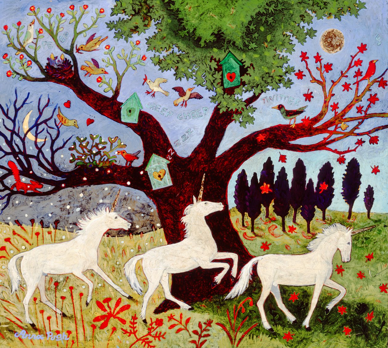 3 licornes par arbre - Anna Pugh