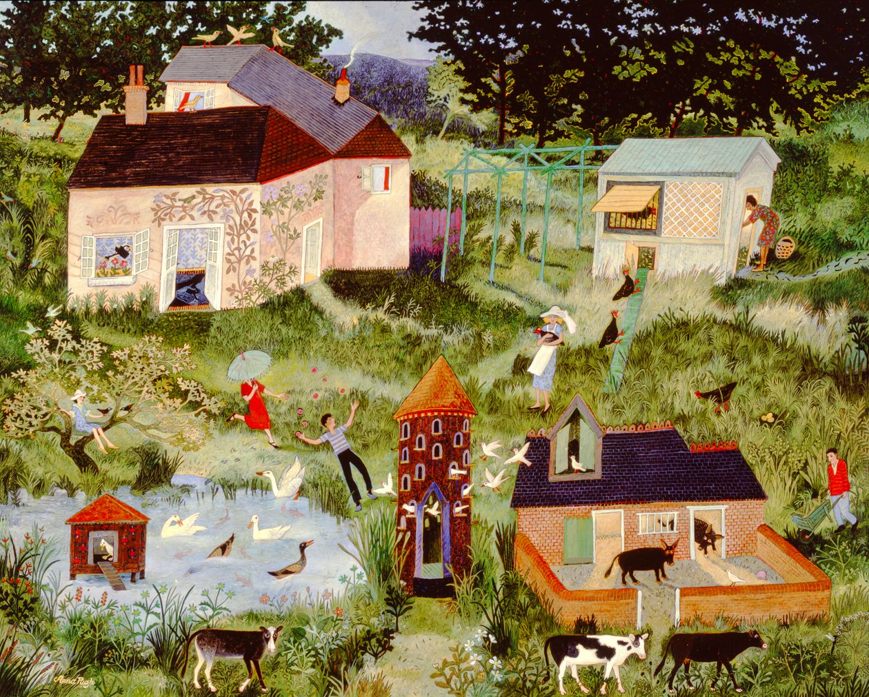 Se baigner et plonger, 2006 (acrylique) - Anna Pugh