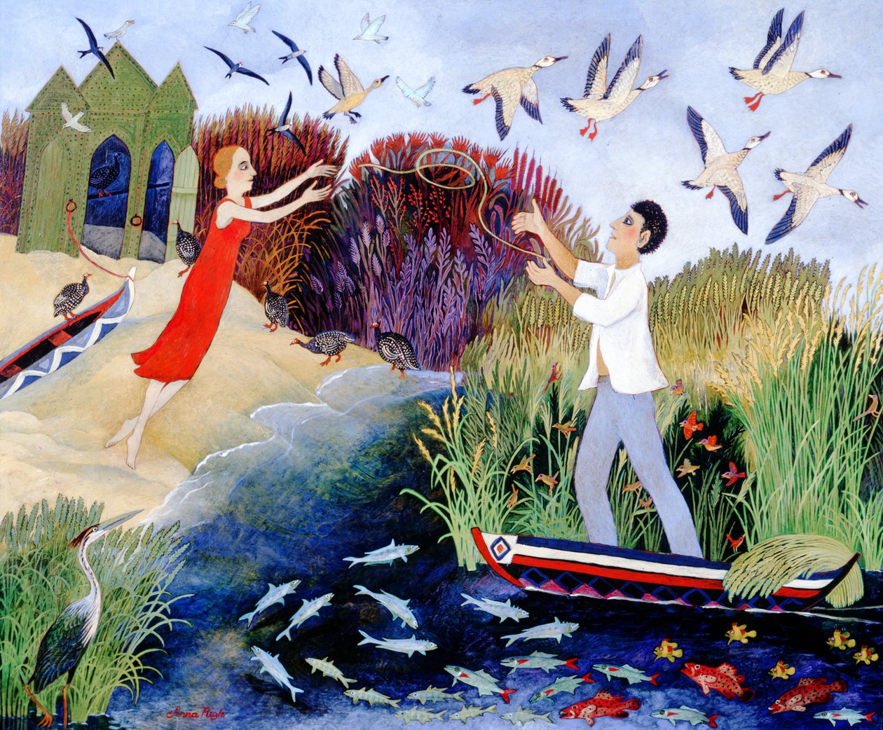 Du bateau au rivage, 2007 (acrylique) - Anna Pugh