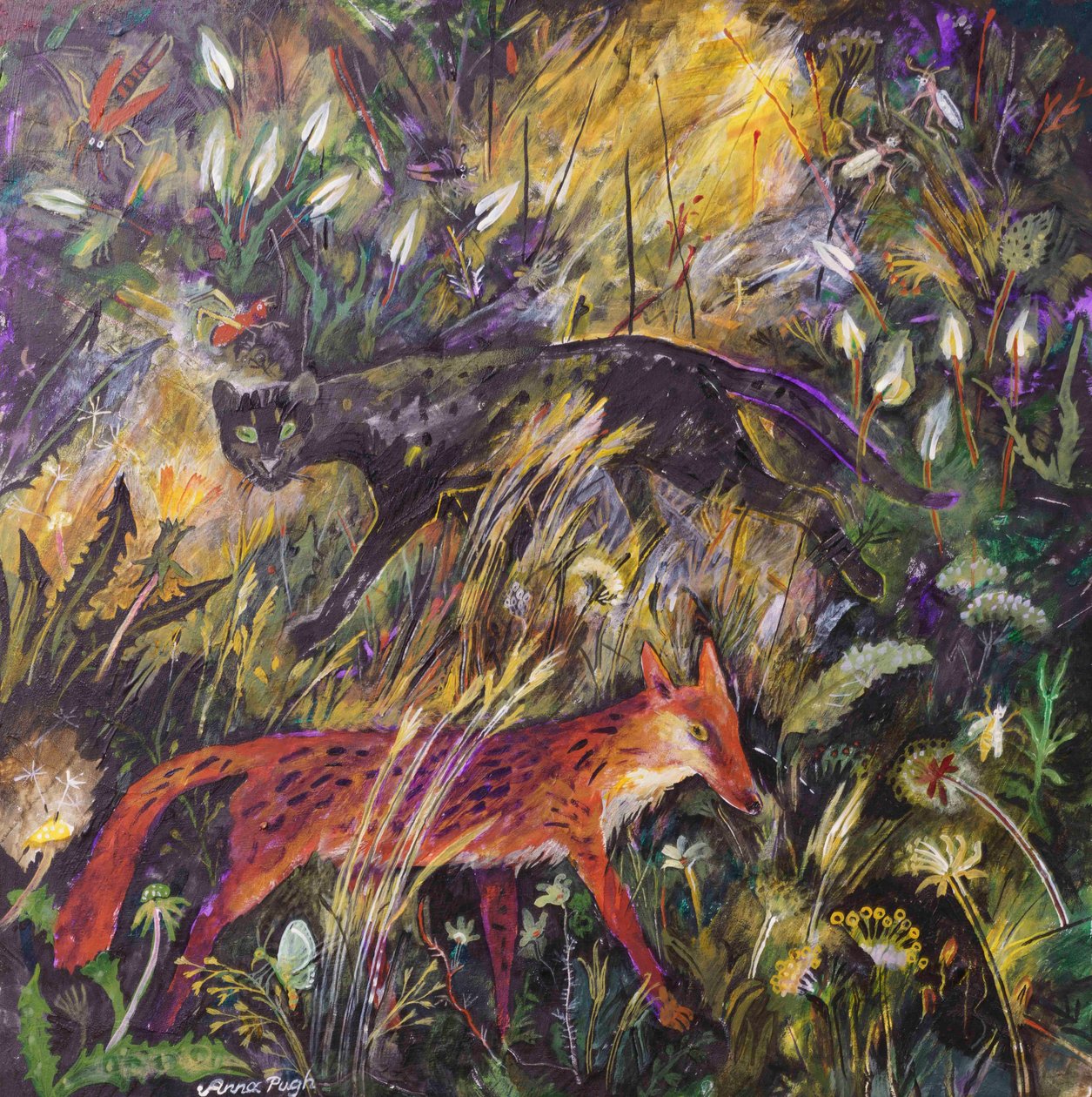 La panthère et le renard, 2023 (acrylique) - Anna Pugh