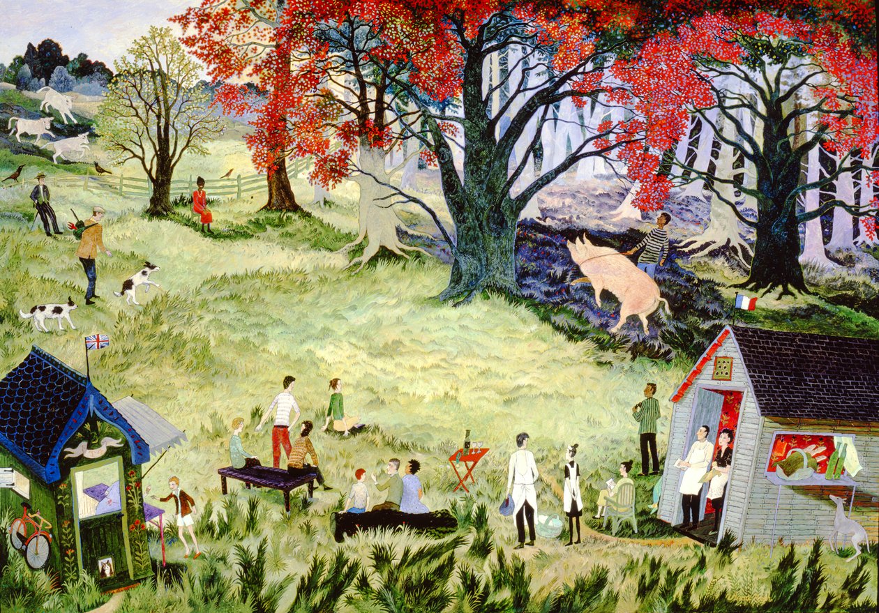 Concours de chasse aux truffes, 2001 (acrylique) - Anna Pugh