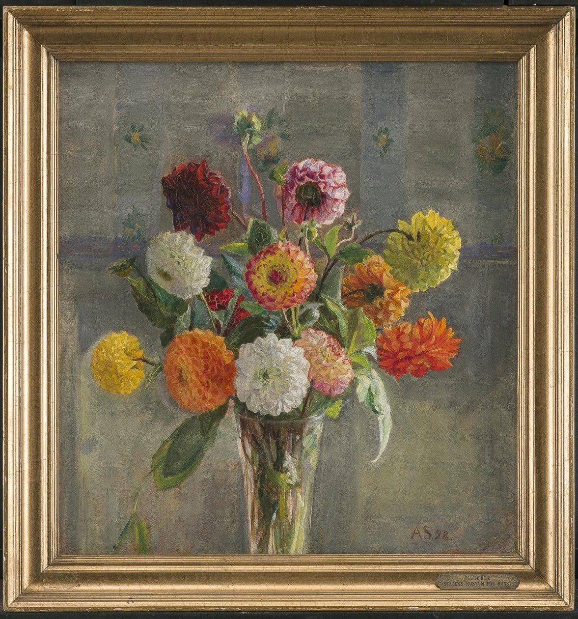 Georgines dans un verre | Anna Syberg | Estampe d'art