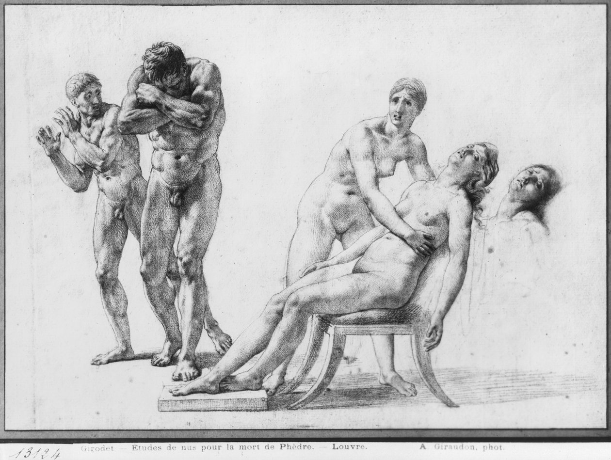 Mort de Phèdre, esquisse préparatoire pour l
