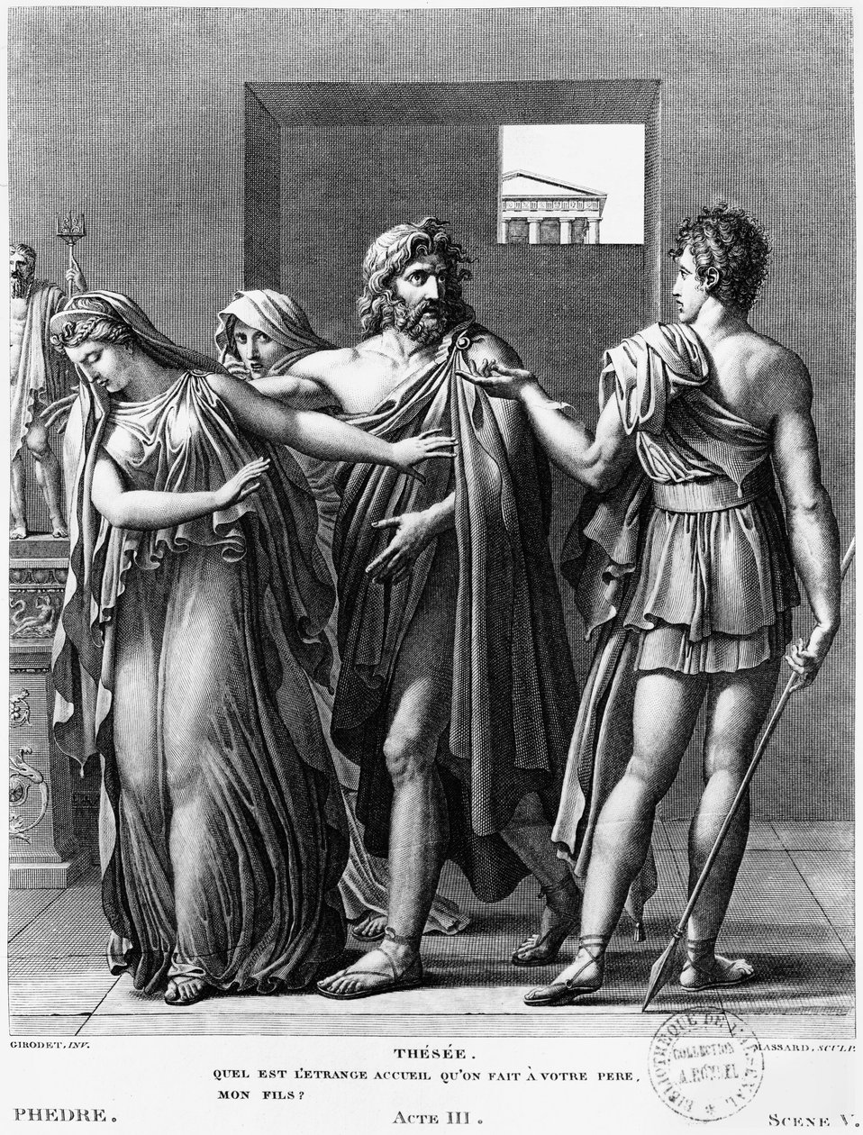 Phèdre, Thésée et Hippolyte, illustration de l
