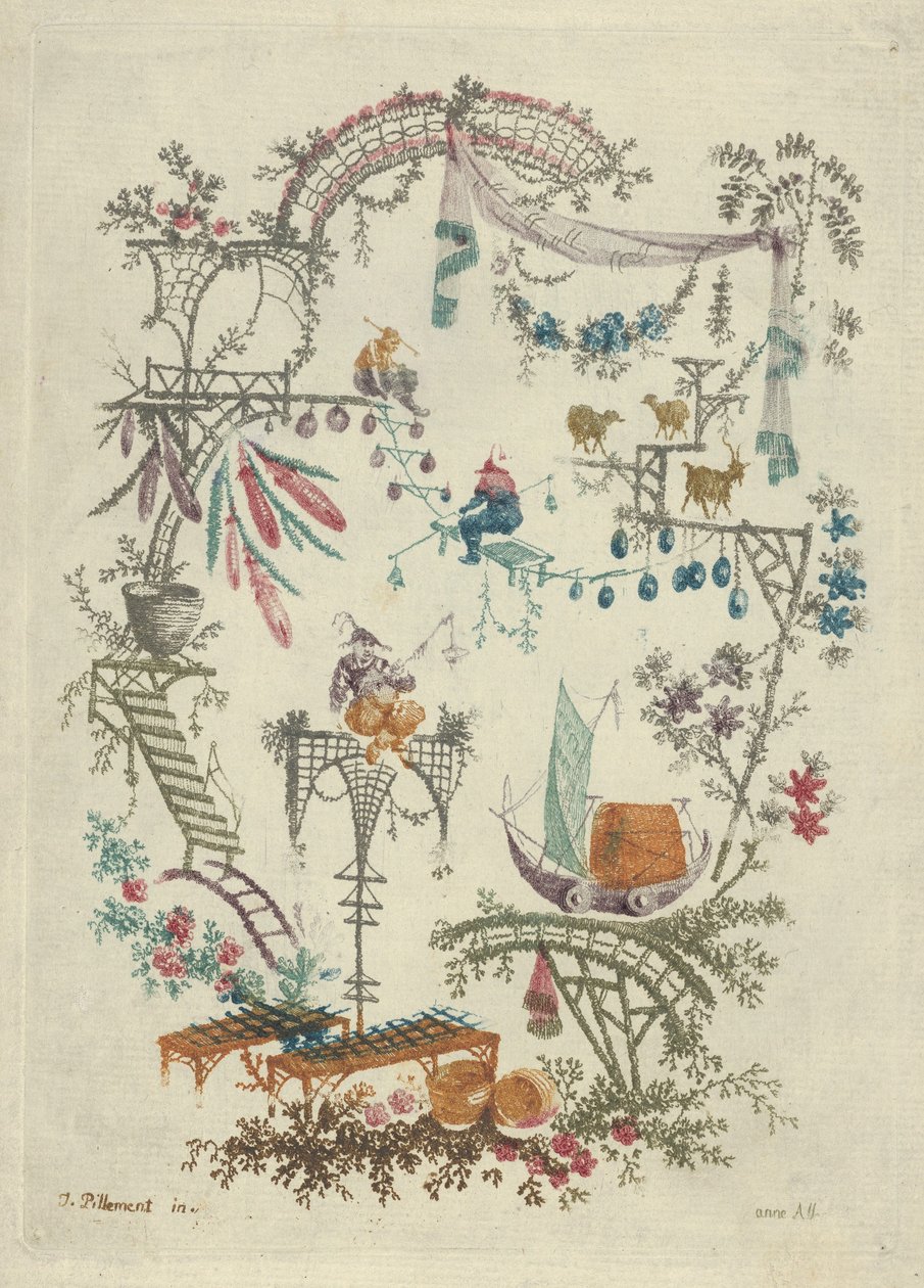 Chinoiserie de Nouvelle Suite de Cahiers Arabesques Chinois, 1790-99 - Anne Allen