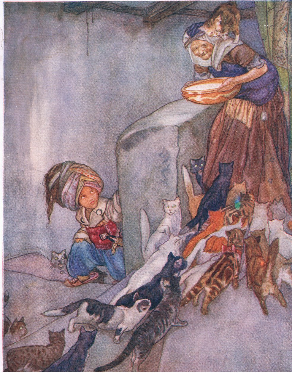 Du lait pour la famille, du Grand Livre pour Enfants (Herbert Strang) publié par Humphrey Milford, Oxford University Press, vers 1920 - Anne Anderson