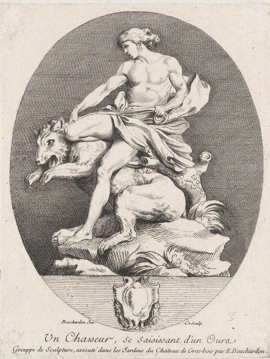 Un chasseur attrapant un ours, 1737 - Anne Claude Philippe de