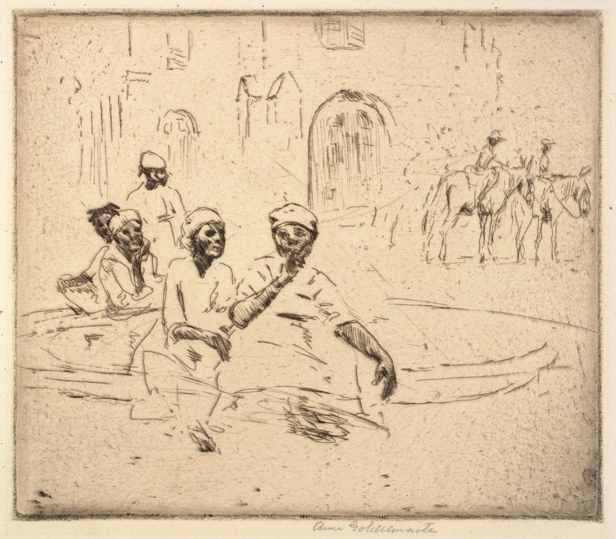 Femme noire à la fontaine - Anne Goldthwaite