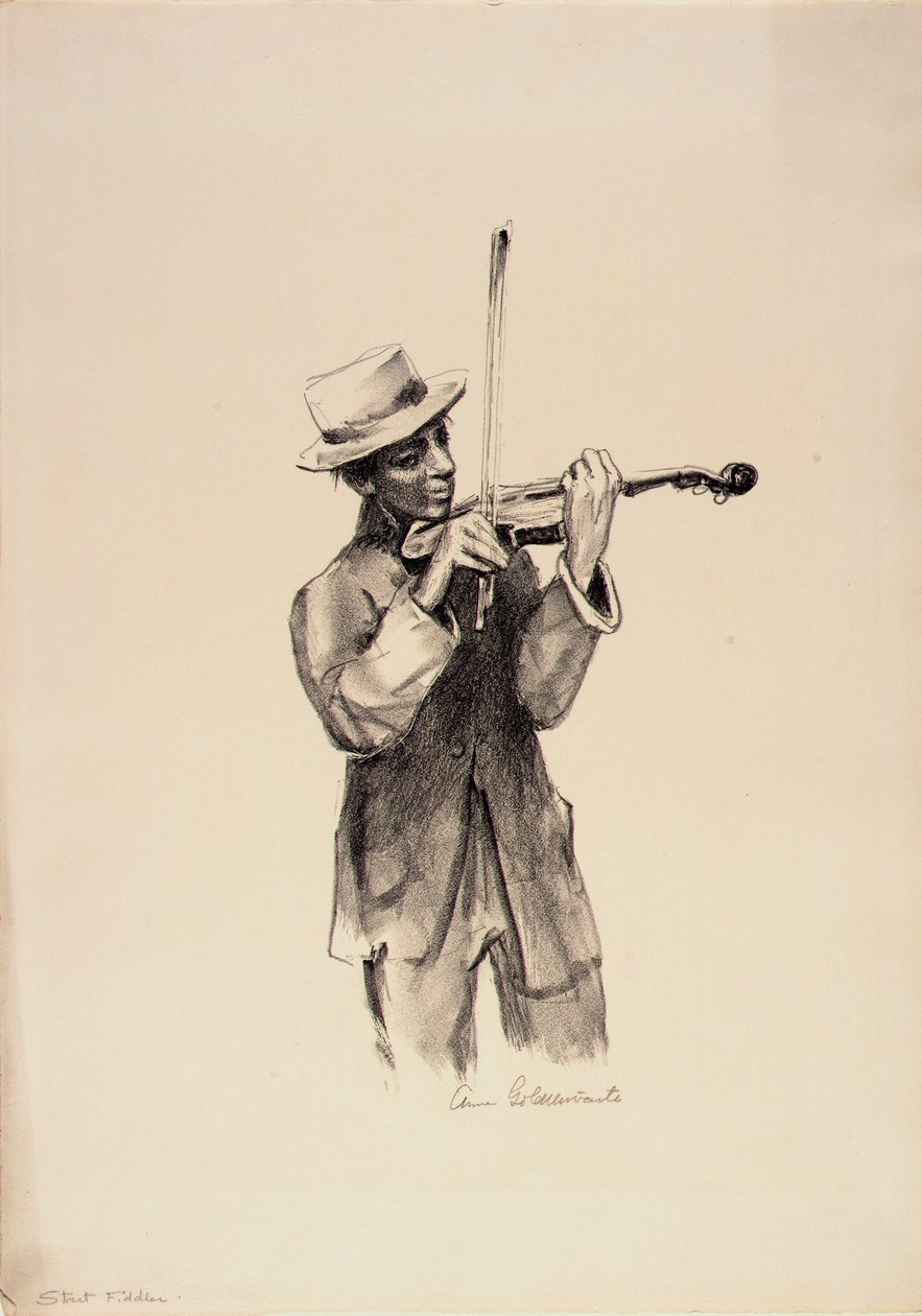 Violoniste de rue - Anne Goldthwaite