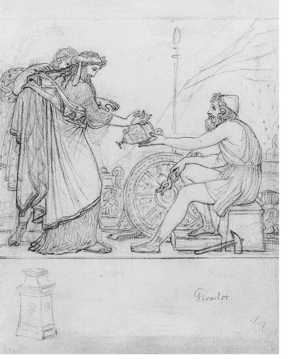 Anacréon recevant un vase d