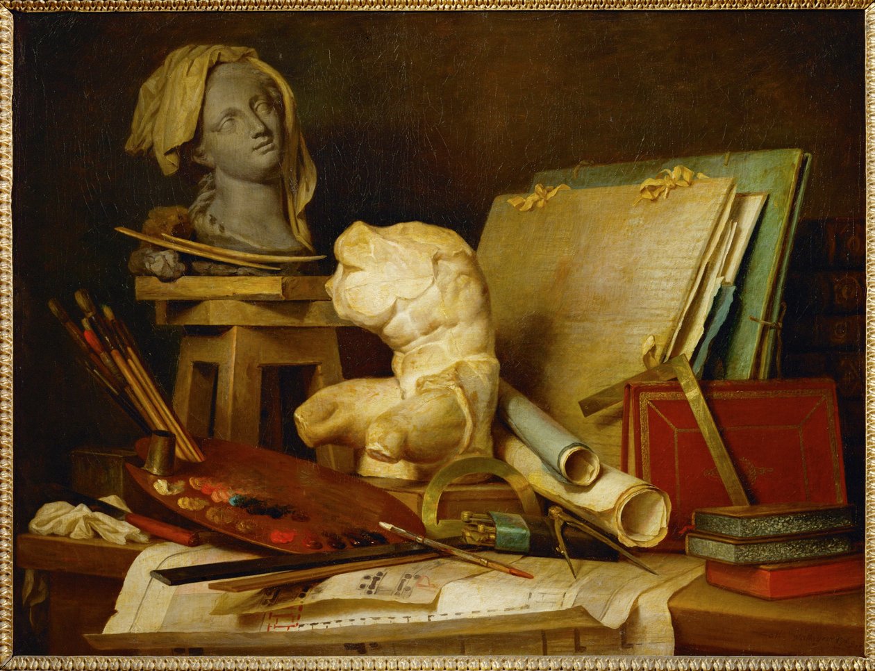 Les attributs de la peinture, de la sculpture et de … - Anne Vallayer Coster