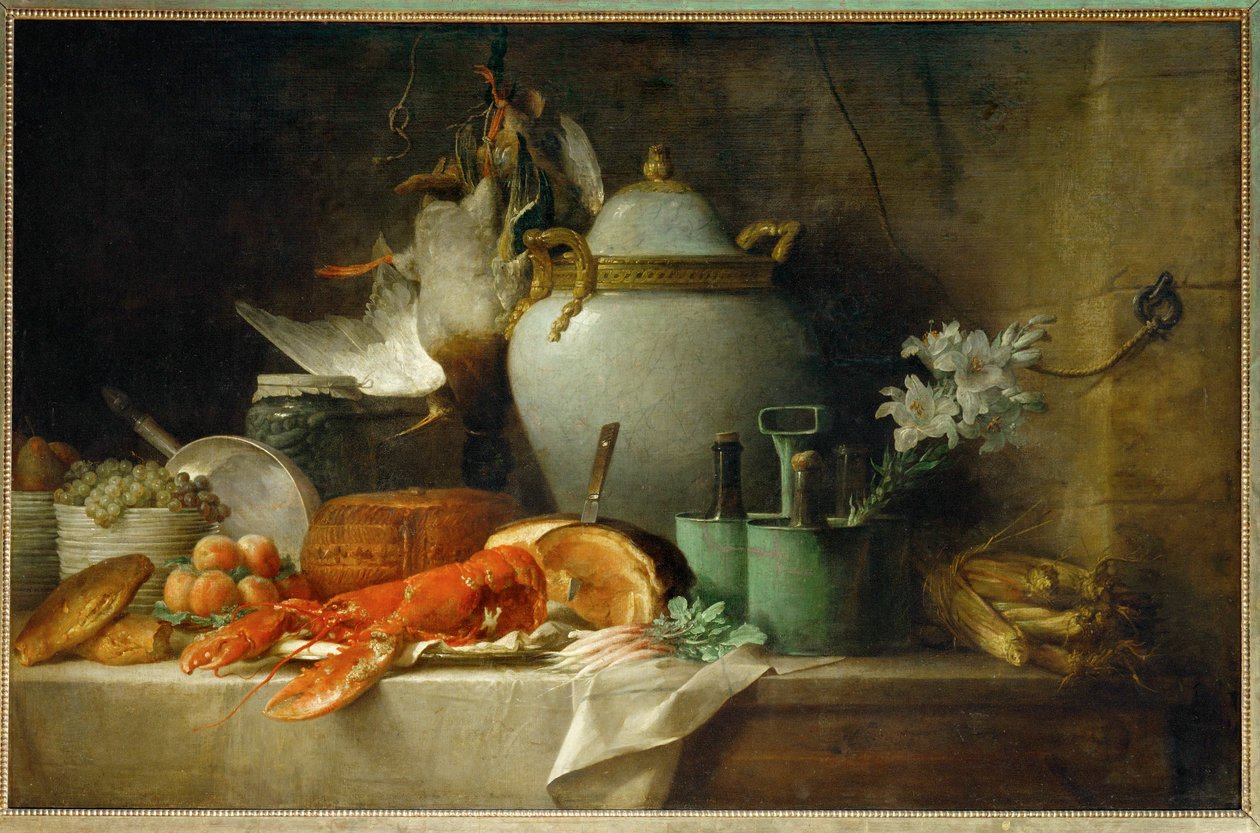 Vase, homard, fruits et gibier - Nature morte avec vase, homard, fruits et gibier ... - Anne Vallayer-Coster