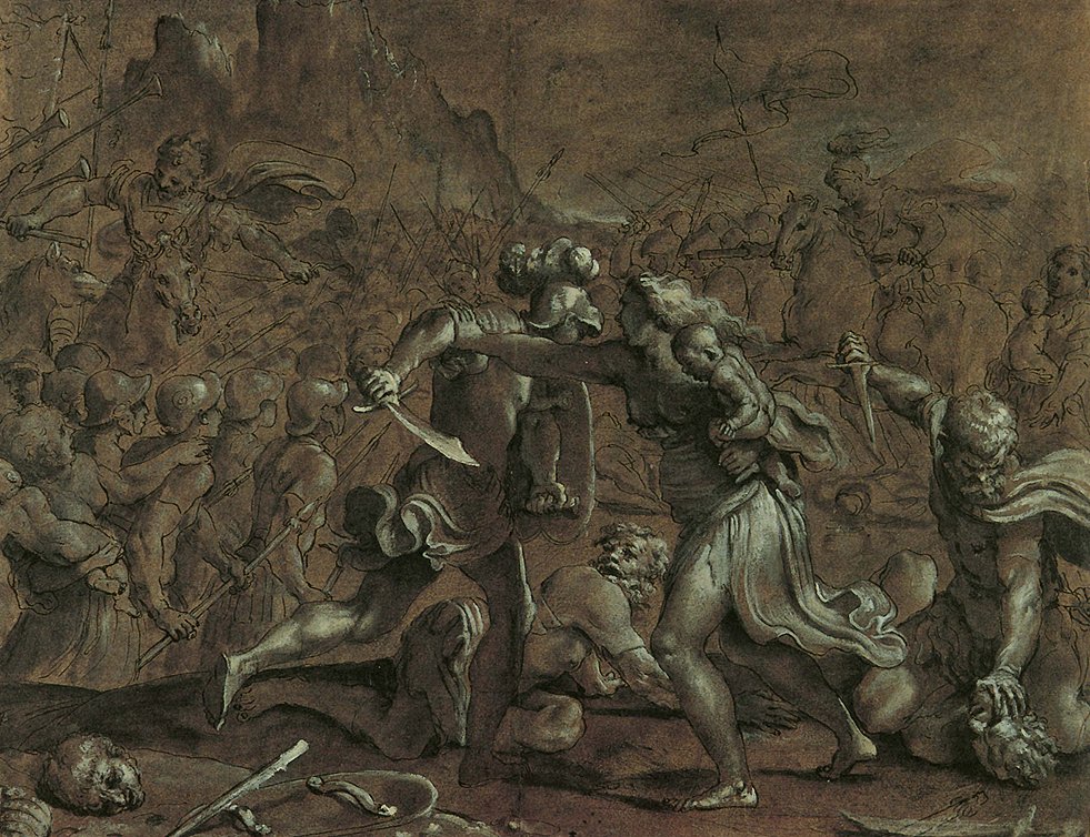 Bataille des Romains et des Sabins - Annibale Carracci