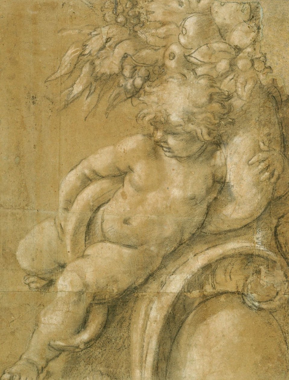 Putto avec une corne d