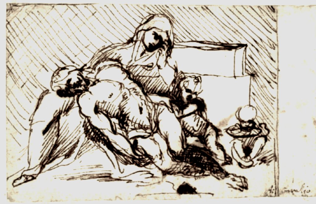 Esquisse pour Pieta - Annibale Carracci