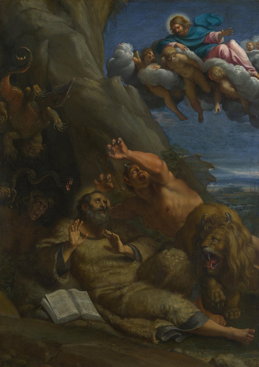 Le Christ apparaissant à Saint Antoine Abbé pendant sa tentation, vers 1598 - Annibale Carracci