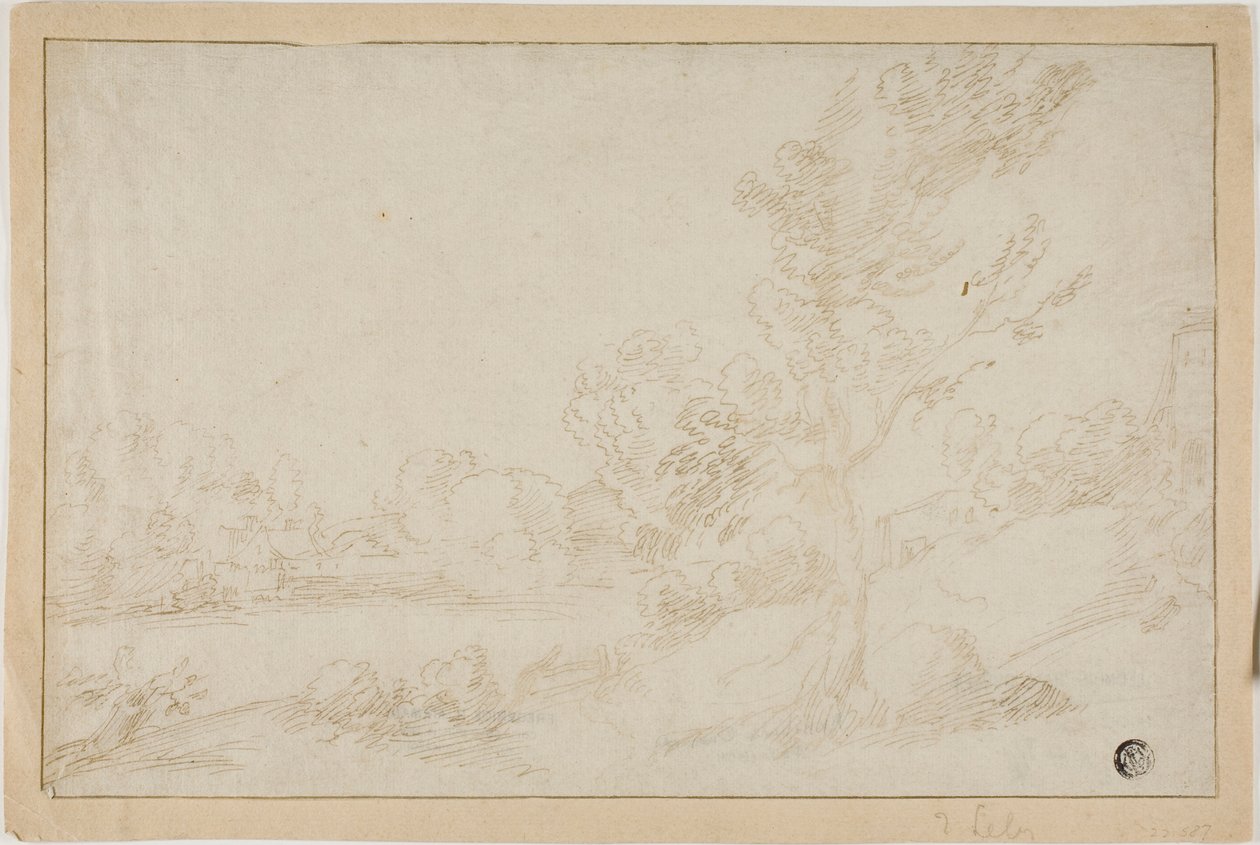 Paysage avec rive de rivière - Annibale Carracci