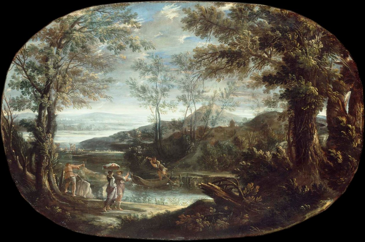 Paysage avec scène fluviale - Annibale Carracci