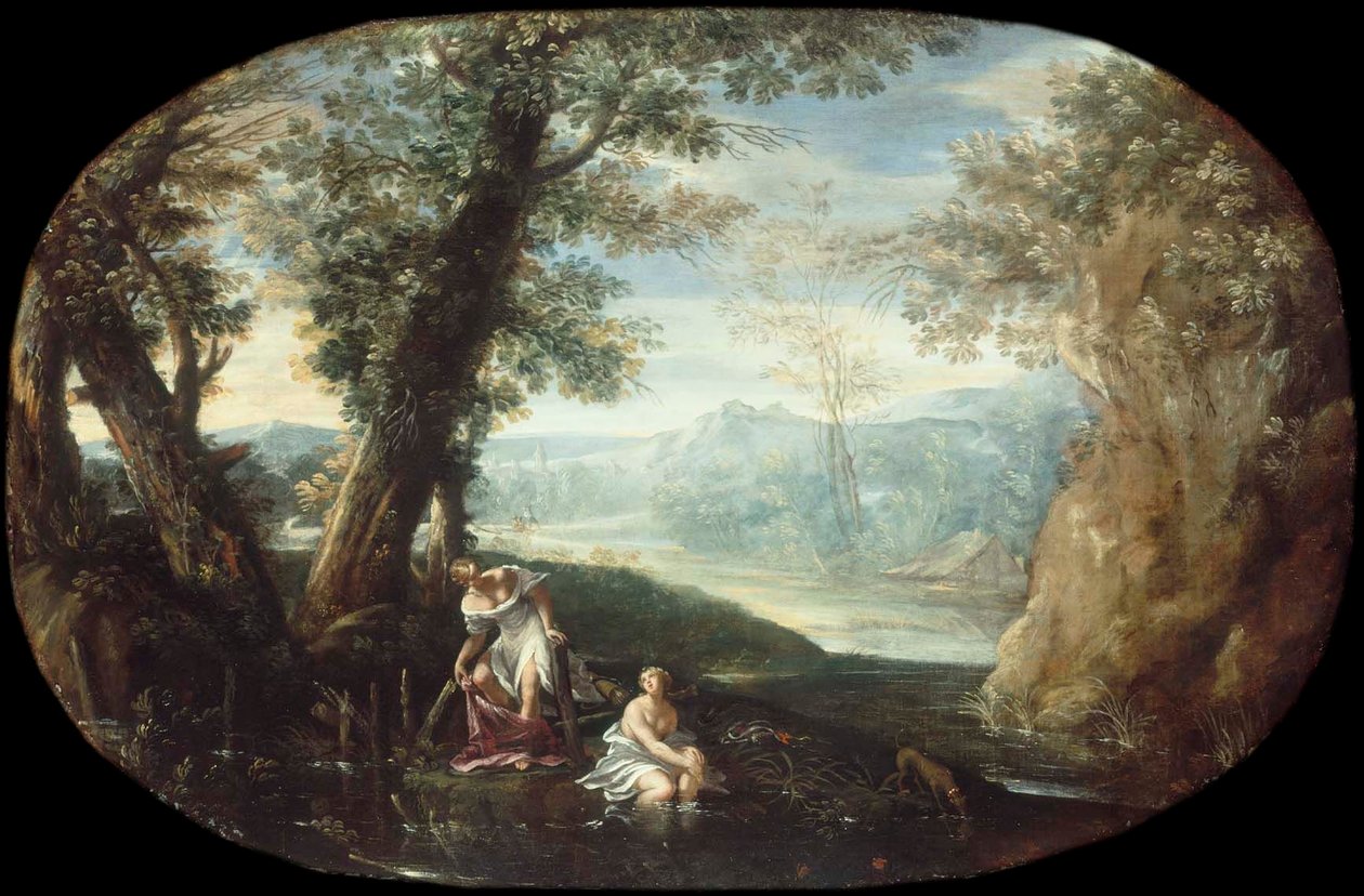 Paysage avec des femmes se baignant - Annibale Carracci