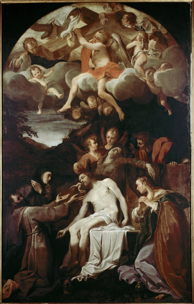 Pieta avec Sainte Claire, Saint François, Sainte Marie Madeleine et Saint Jean - Annibale Carracci