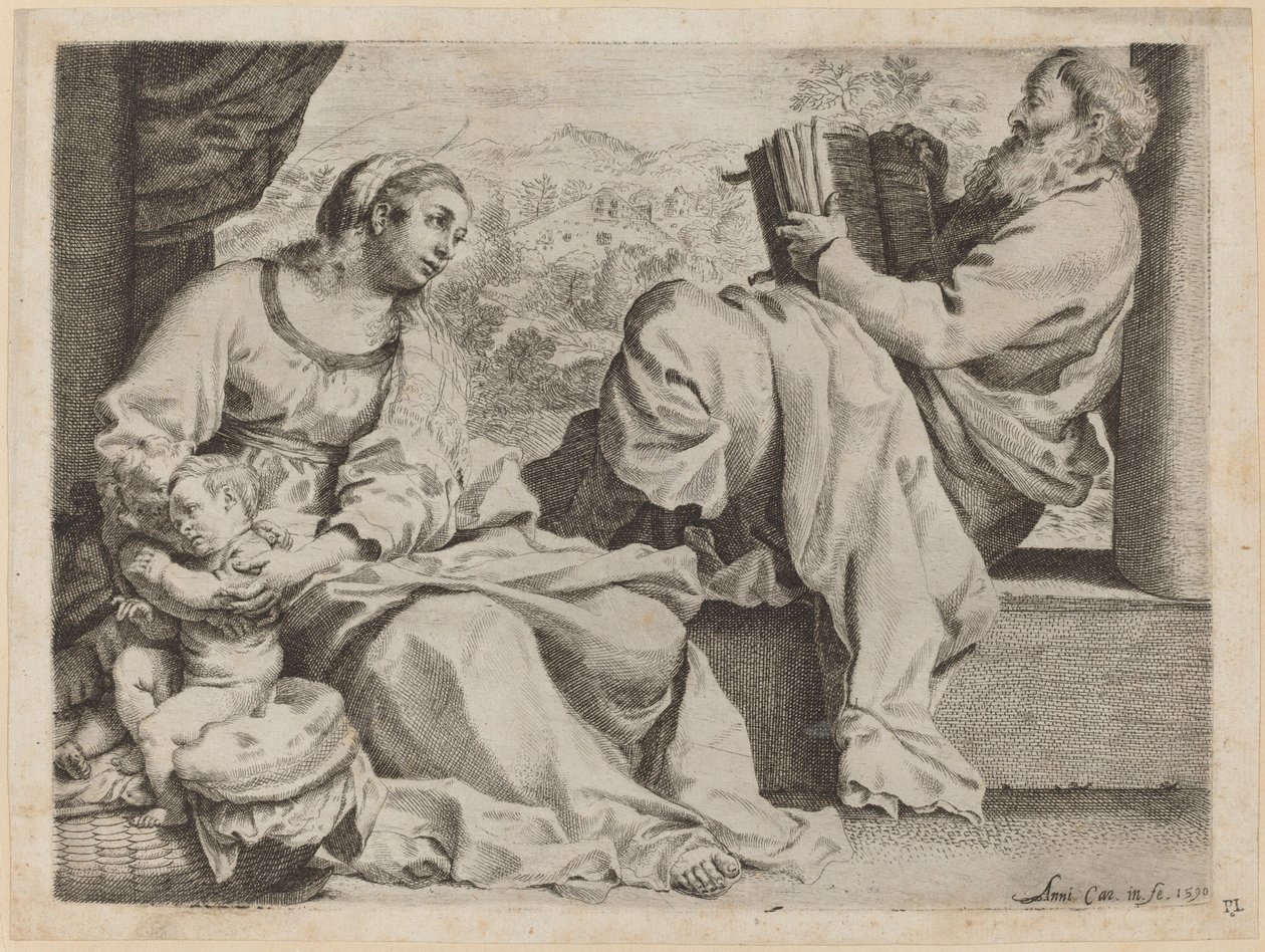 La Sainte Famille avec Saint Jean-Baptiste - Annibale Carracci