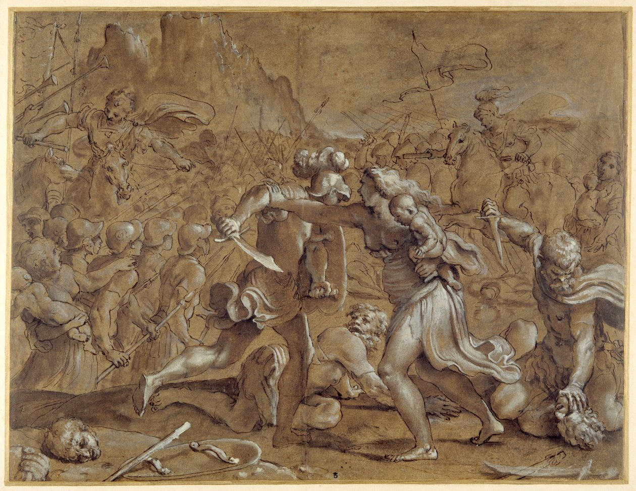 La bataille entre les Romains et les Sabins - Annibale Carracci