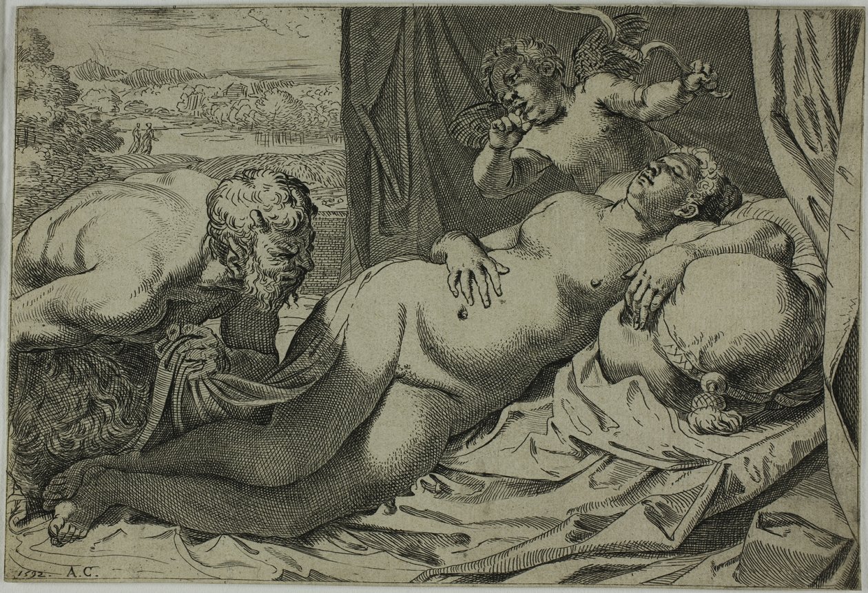 Vénus et Satyre - Annibale Carracci