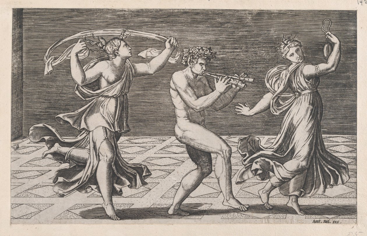 Speculum Romanae Magnificentiae : Danse des faunes et bacchantes, début du XVIe siècle - Anon