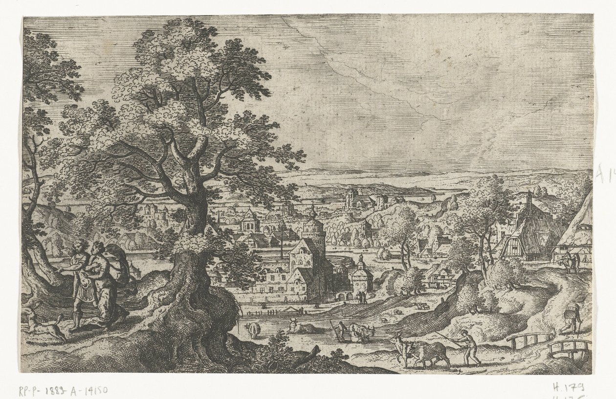 Apollon marchant avec une jeune femme - Anonymous