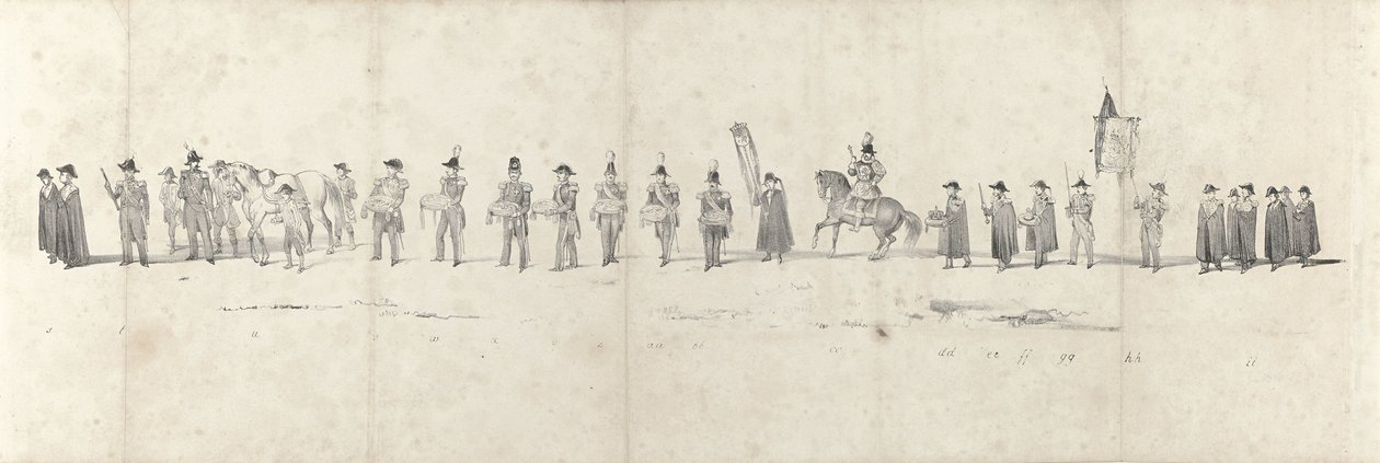Funérailles du feu roi Guillaume II à Delft le 4 avril 1849 (feuille 3) - Anonymous