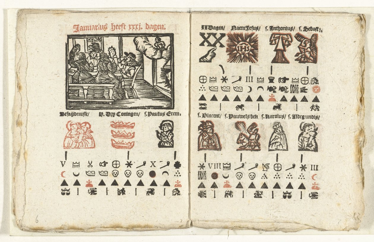 Pages avec la prédiction pour le mois de janvier, 1712 - Anonymous