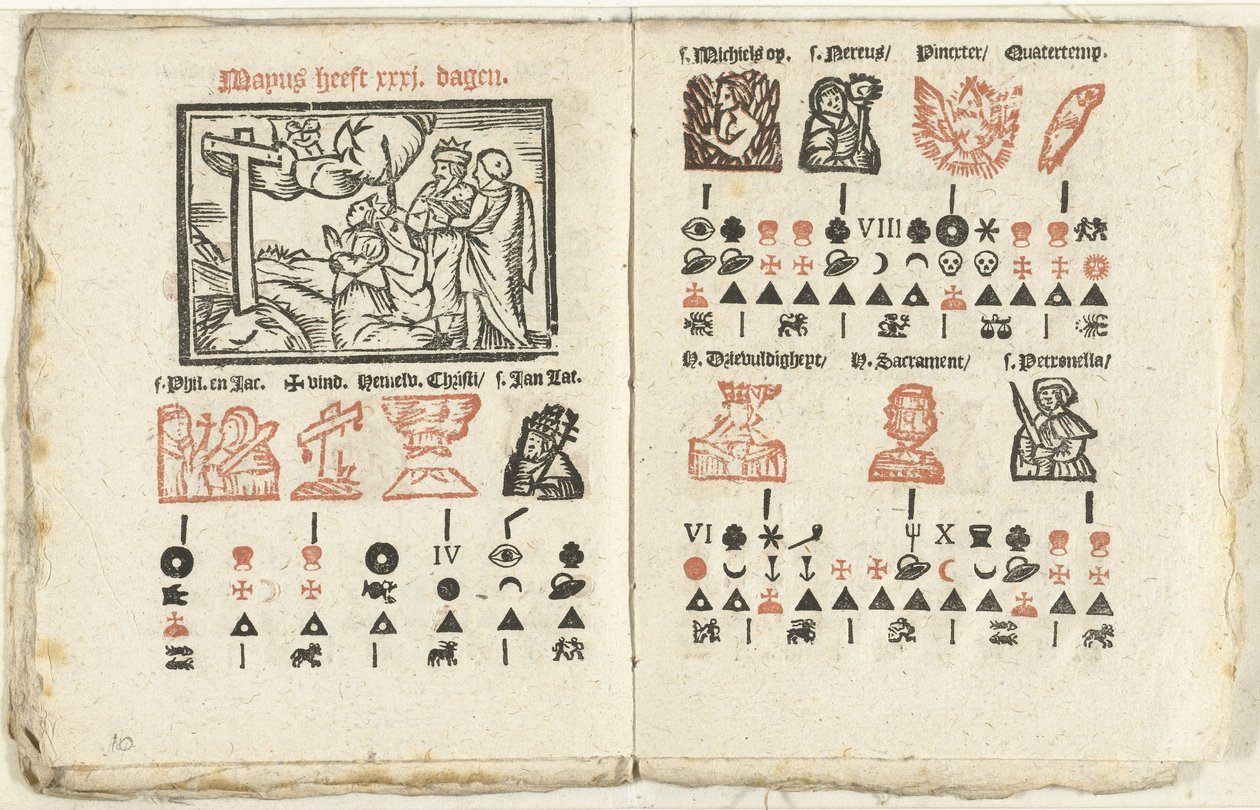 Pages avec la prédiction pour le mois de mai, 1712 - Anonymous