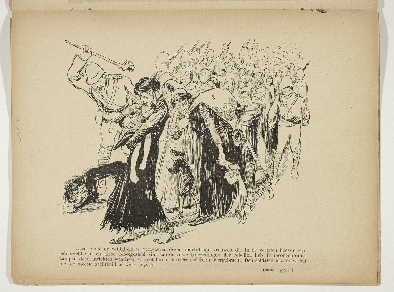 Femmes et enfants paysans emmenés dans des camps de concentration par des soldats britanniques - Anonymous
