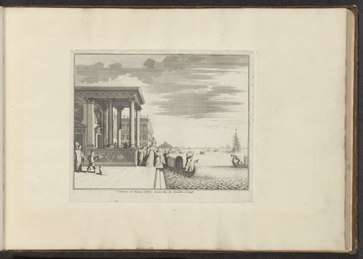 Dames nobles attendant une gondole à Venise - Anonymous