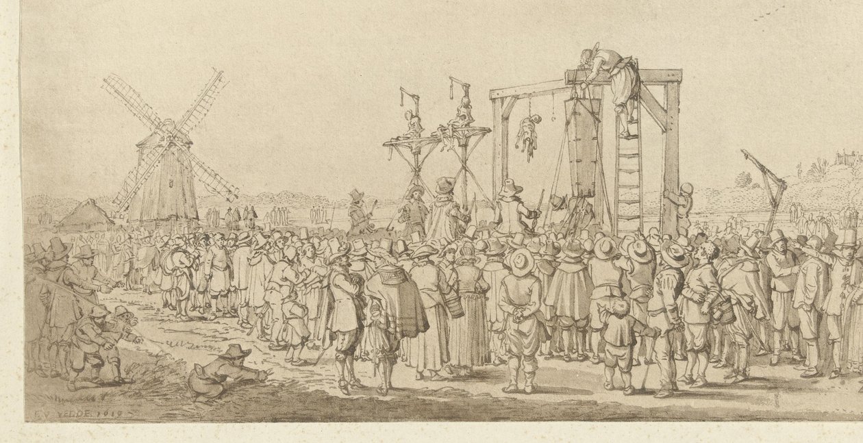 Le cercueil de Ledenberg est pendu à la potence, 1619 - Anonymous