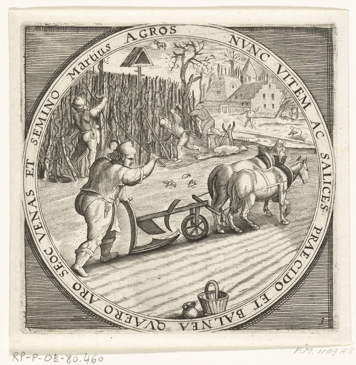 Le mois de mars, labourage, vers 1600 - Anonymous