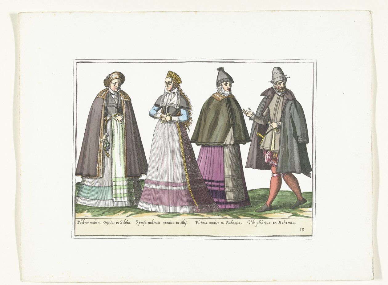 Trois femmes et un homme habillés à la mode allemande, vers 1580 - Anonymous