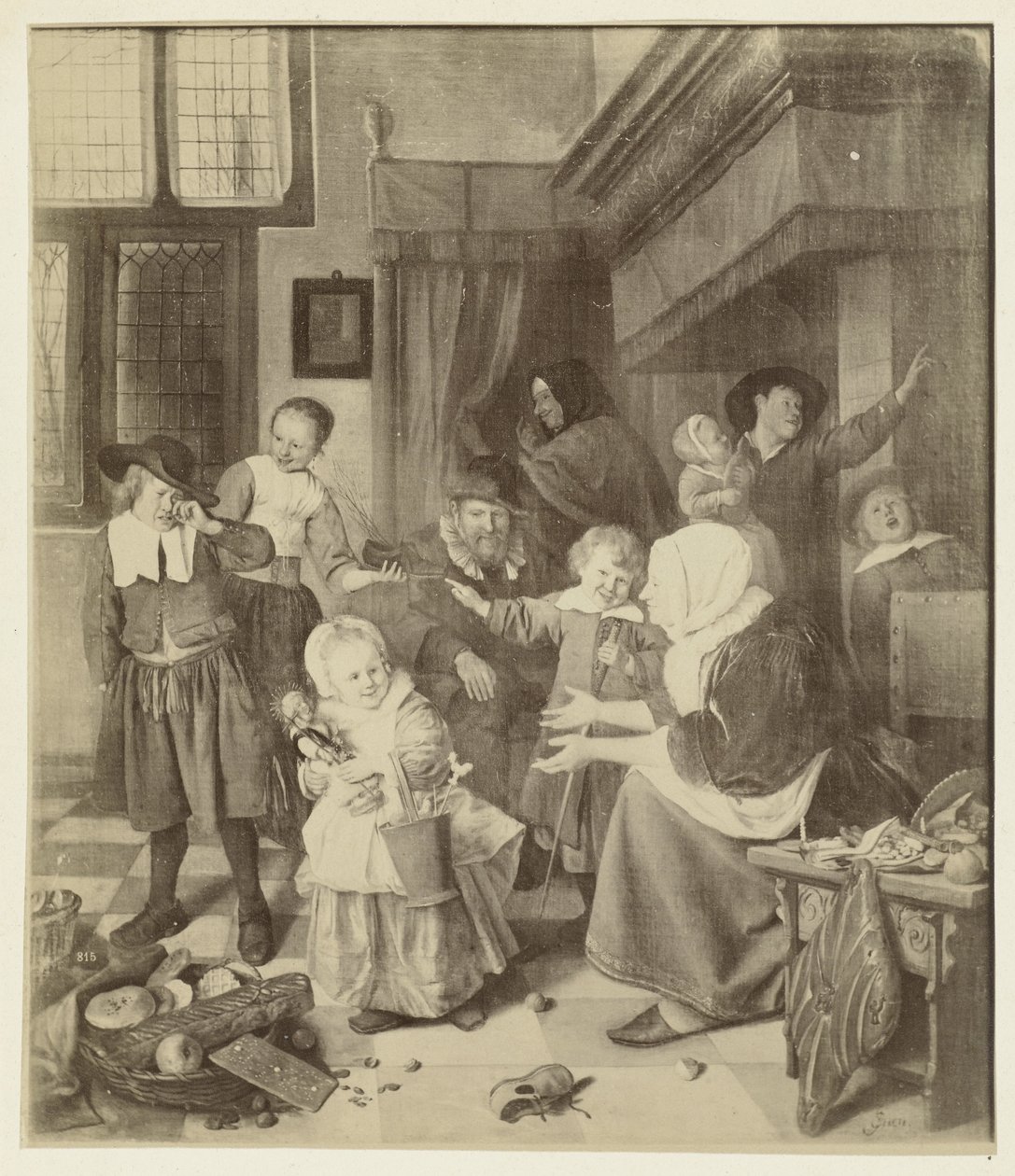 Reproduction photographique de la peinture La fête de Saint-Nicolas par Jan Steen - Anonymous
